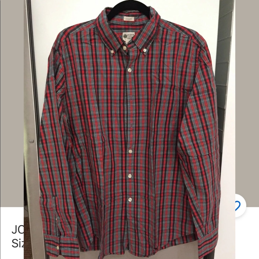 JCREW Button Down Tailored Fit HolidaySeason Plaid